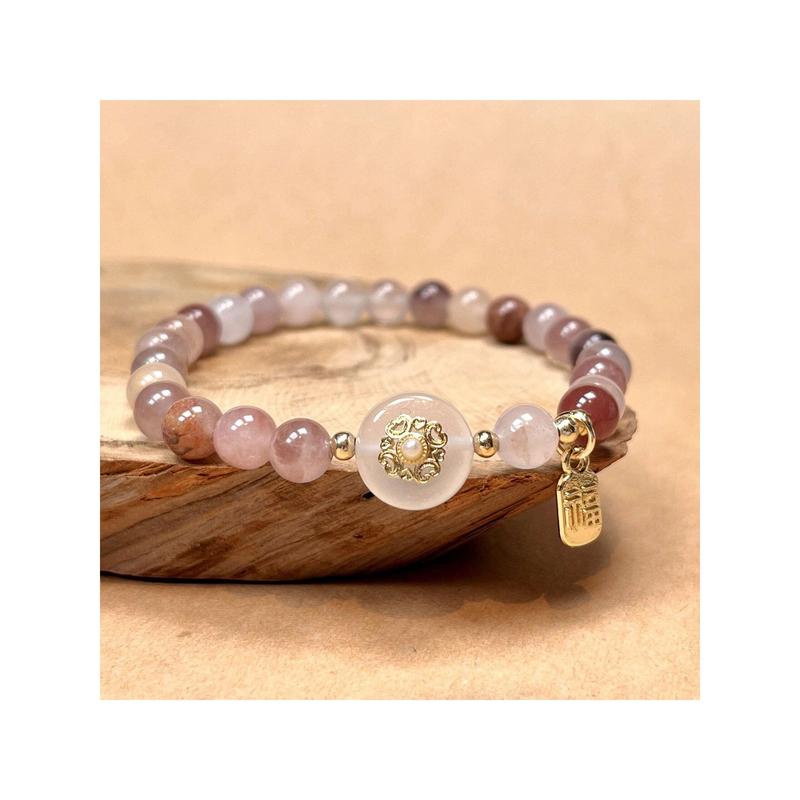Gold Thread Jade Purple Bracelet