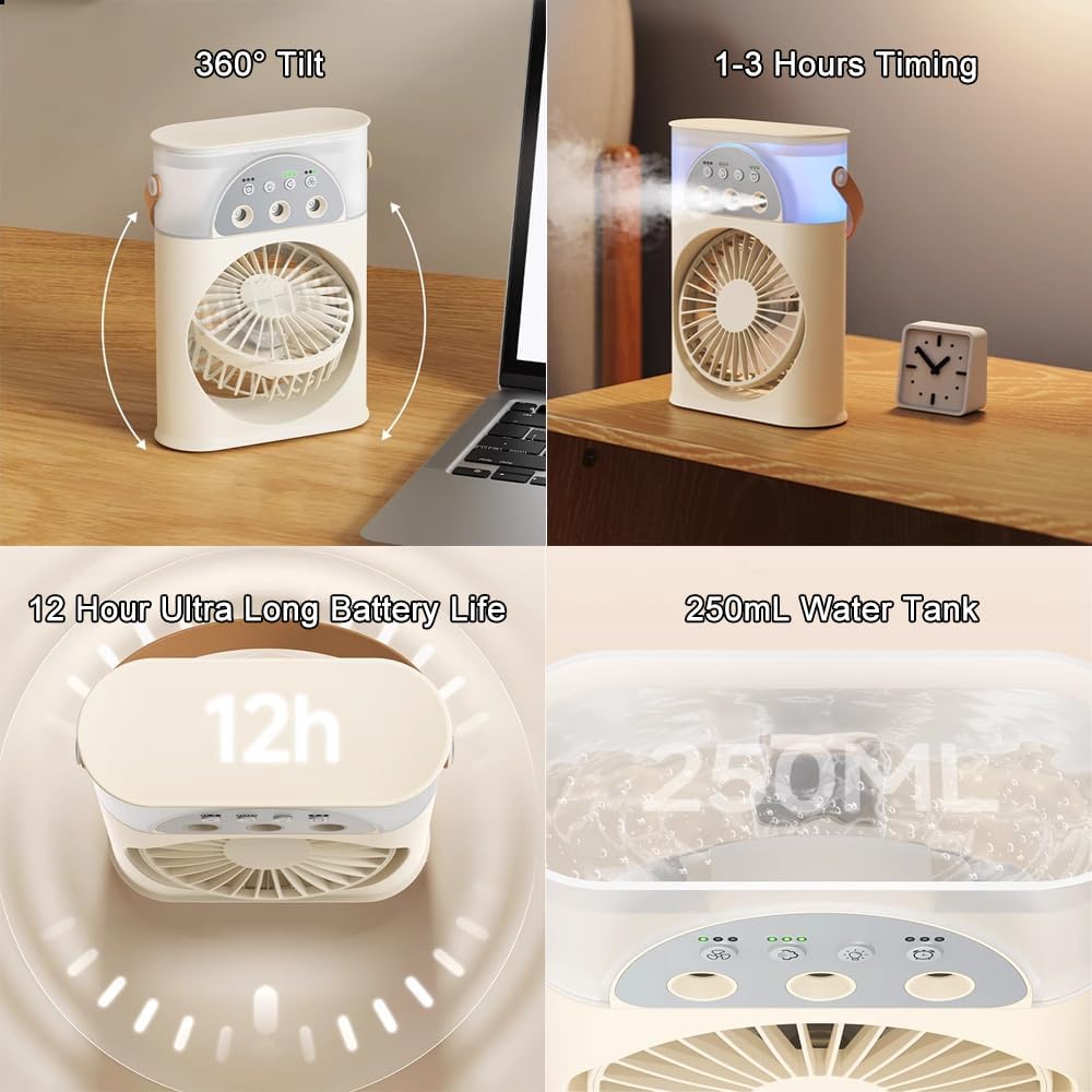 USB Desk Humidifier Portable Fan
