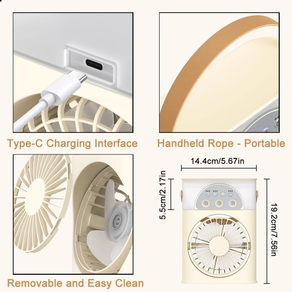USB Desk Humidifier Portable Fan