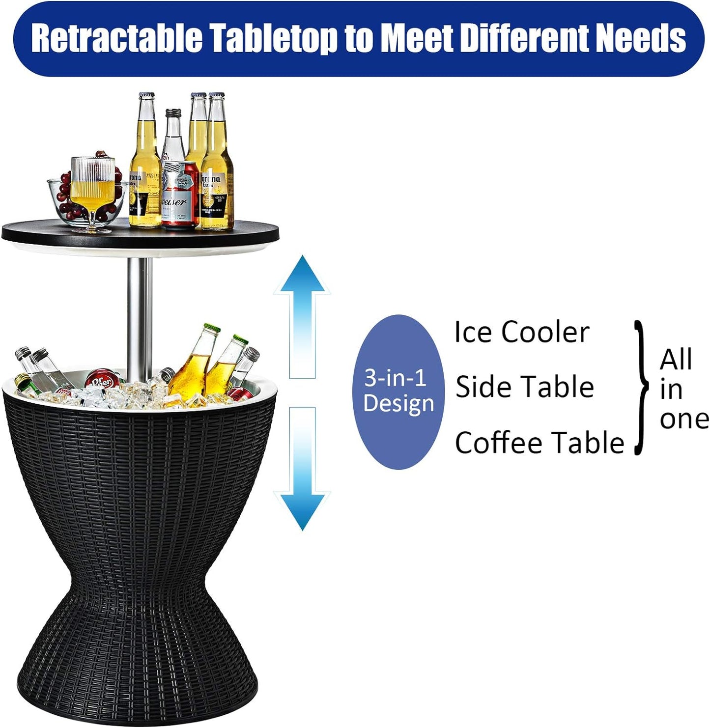 3-In-1 Ice Cooler with Drainage Plug
