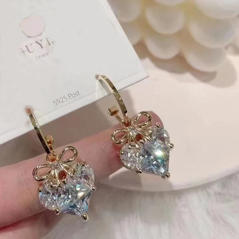 Pink Love Zircon Earrings