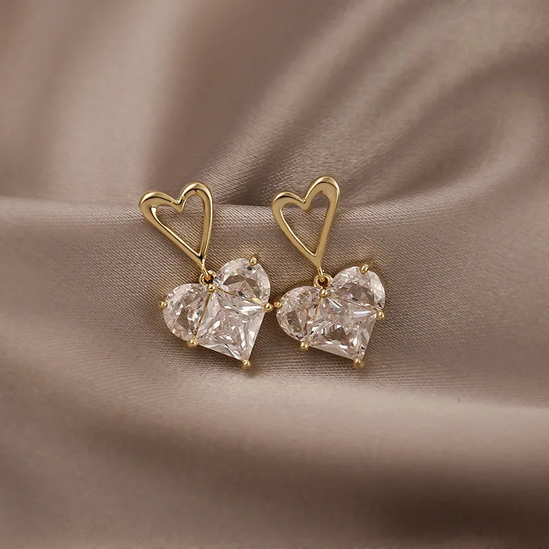 Pink Love Zircon Earrings