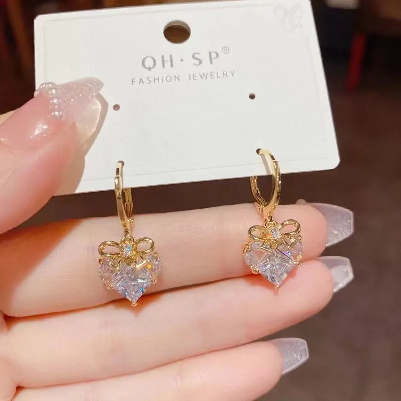 Pink Love Zircon Earrings