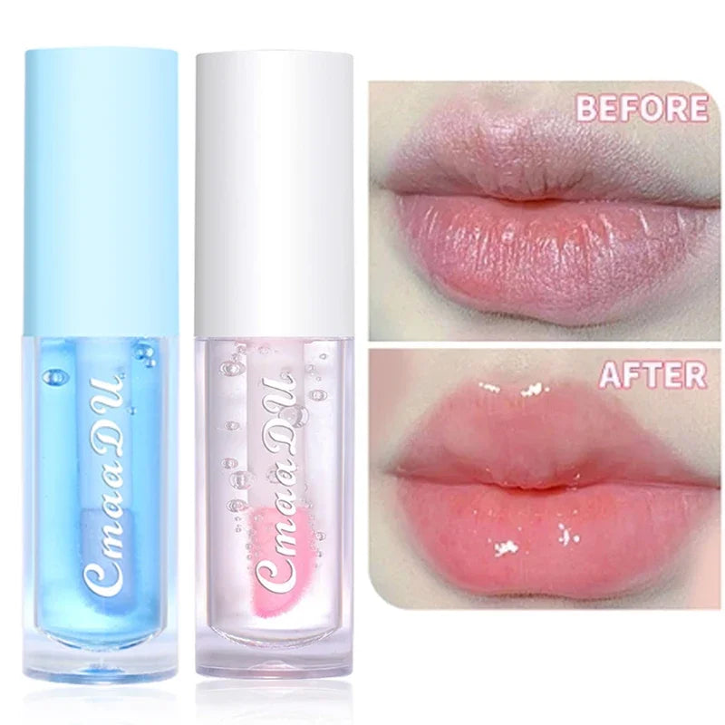 Color Changing Jelly Lip Oil Strawberry Cherry Fruity Lip Gloss Natural Lasting Moisturizing Reduce Lip Lines Plumping Lips Care