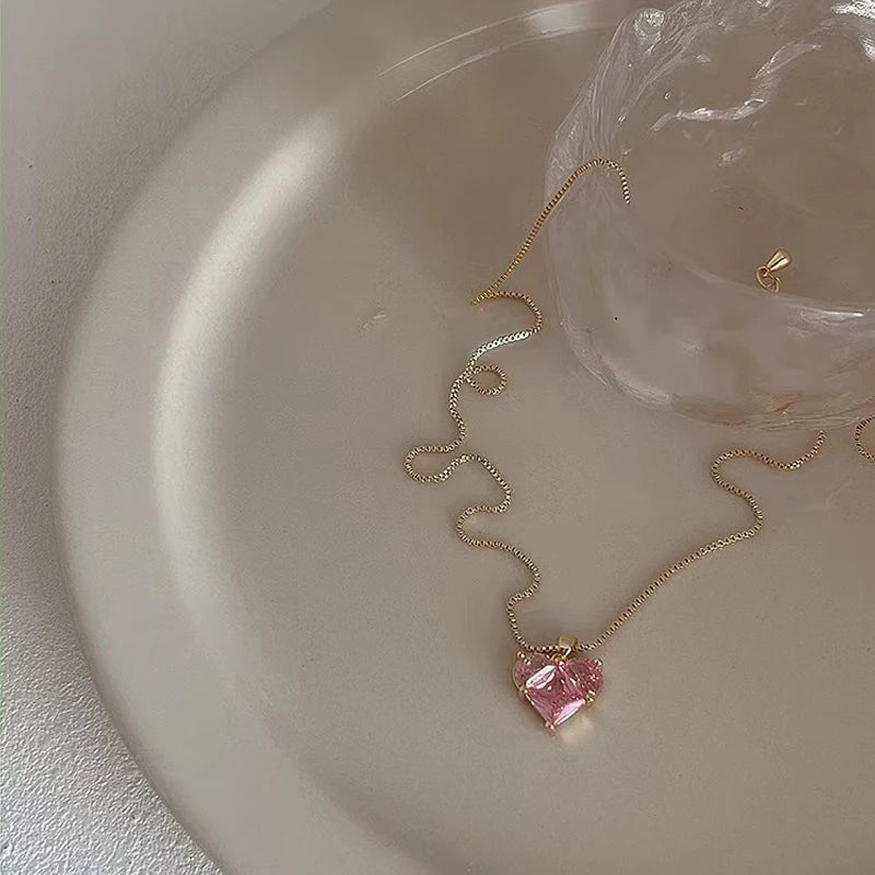 Pink Love Zircon Earrings