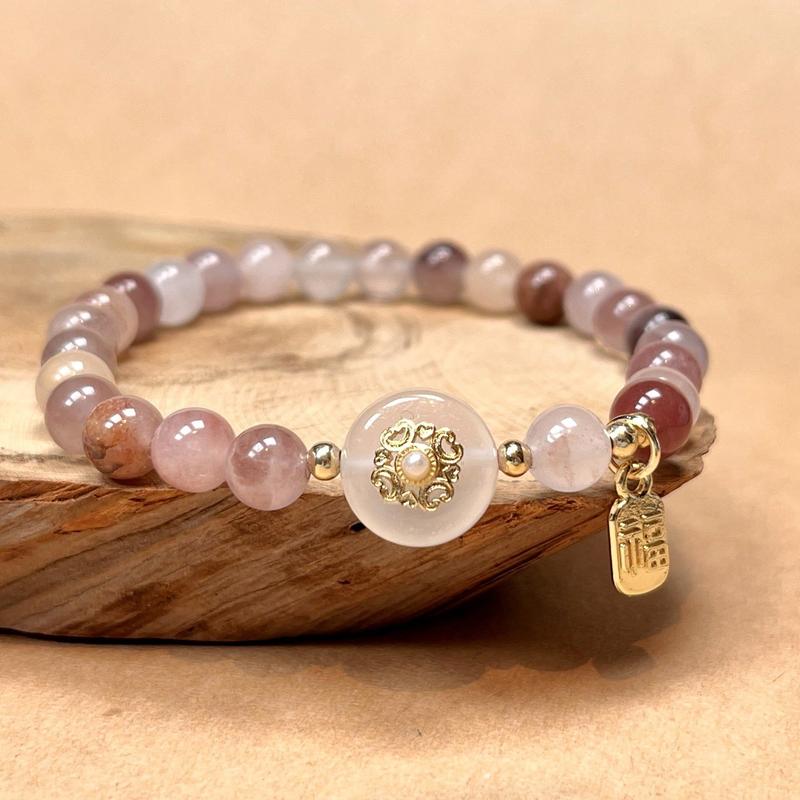 Gold Thread Jade Purple Bracelet