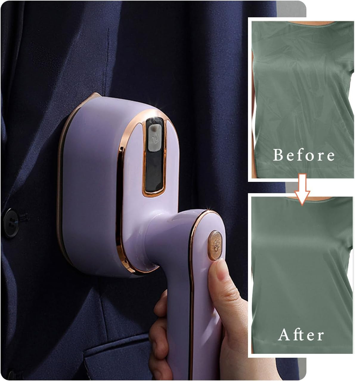 Travel Steamer Iron for Clothes Mini: Handheld Size Portable Fabric Clothing Steamers Small Hand Garment Electric Steam Ironing Machine for Dress Shirt Plancha a De Vapor Para Ropa Portatil
