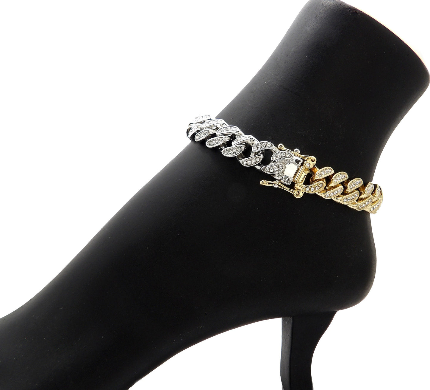 Two Tone Cuban Chain Anklet