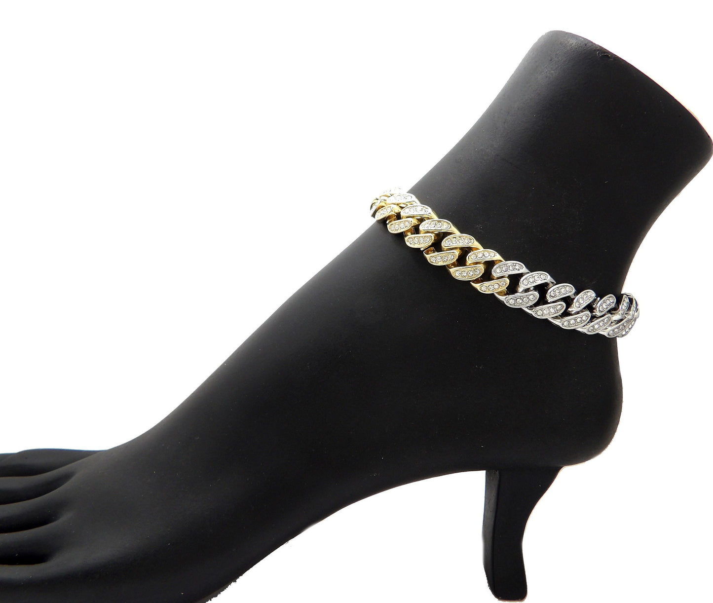 Two Tone Cuban Chain Anklet