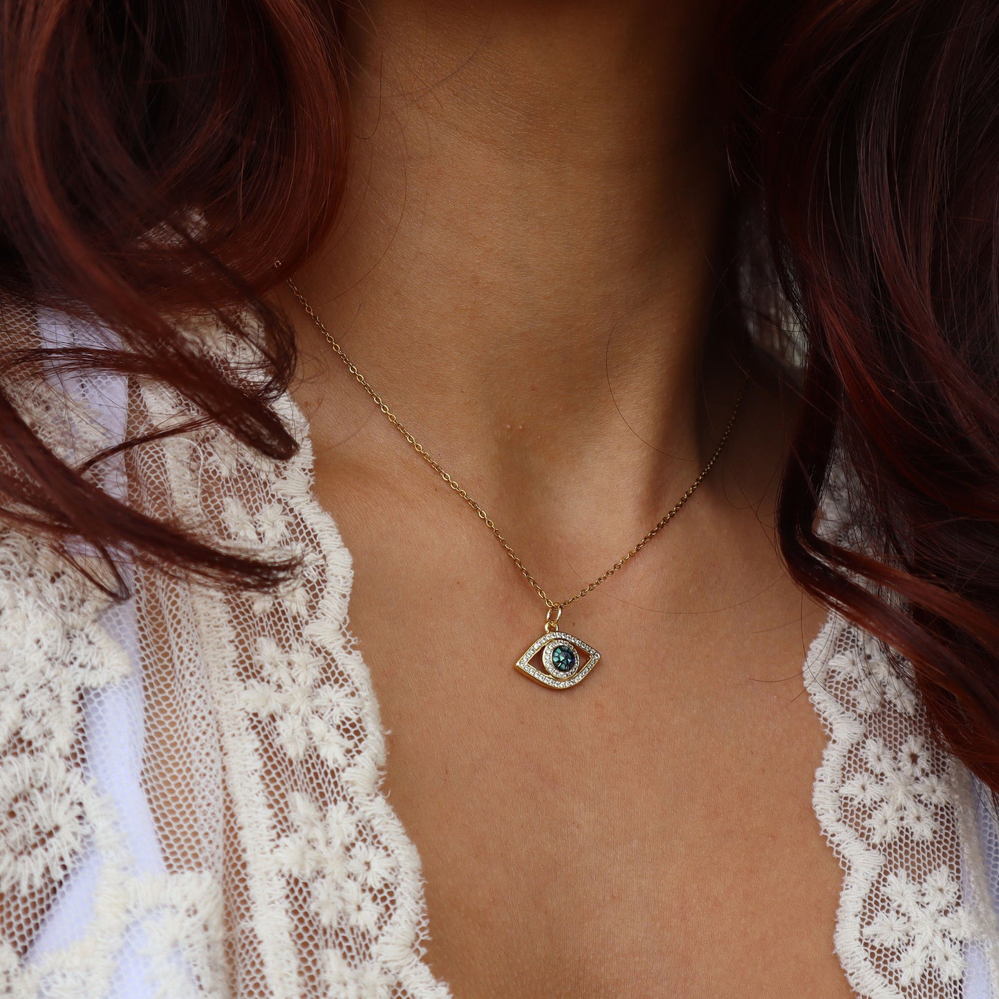 Sparkly Evil Eye Necklace