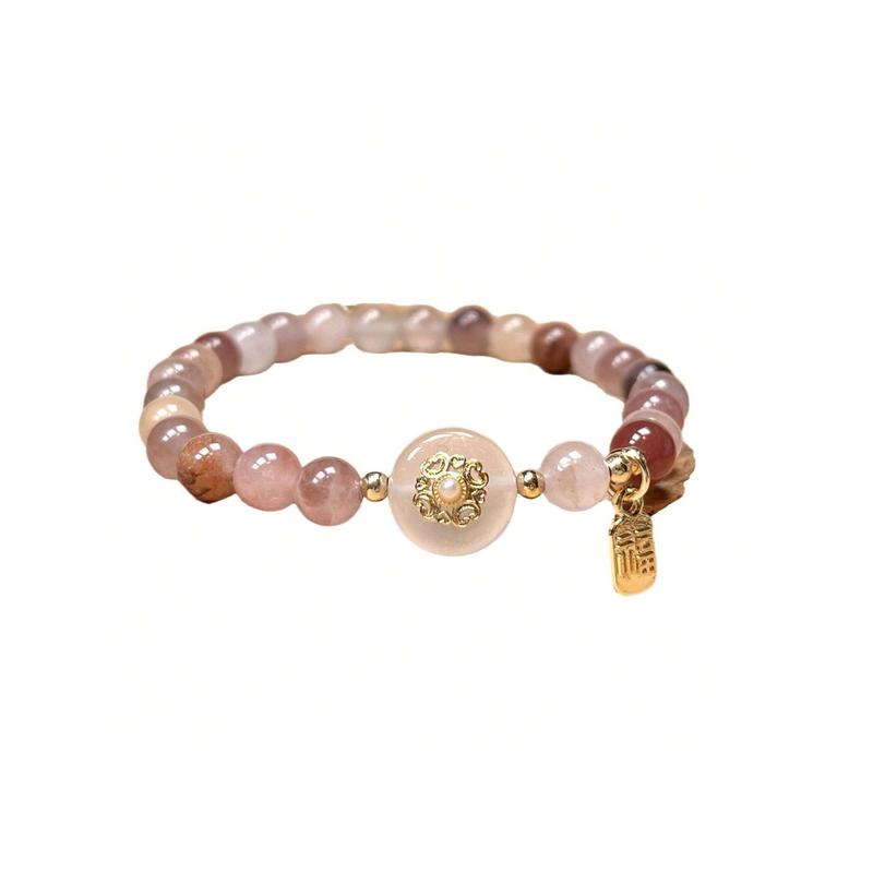 Gold Thread Jade Purple Bracelet