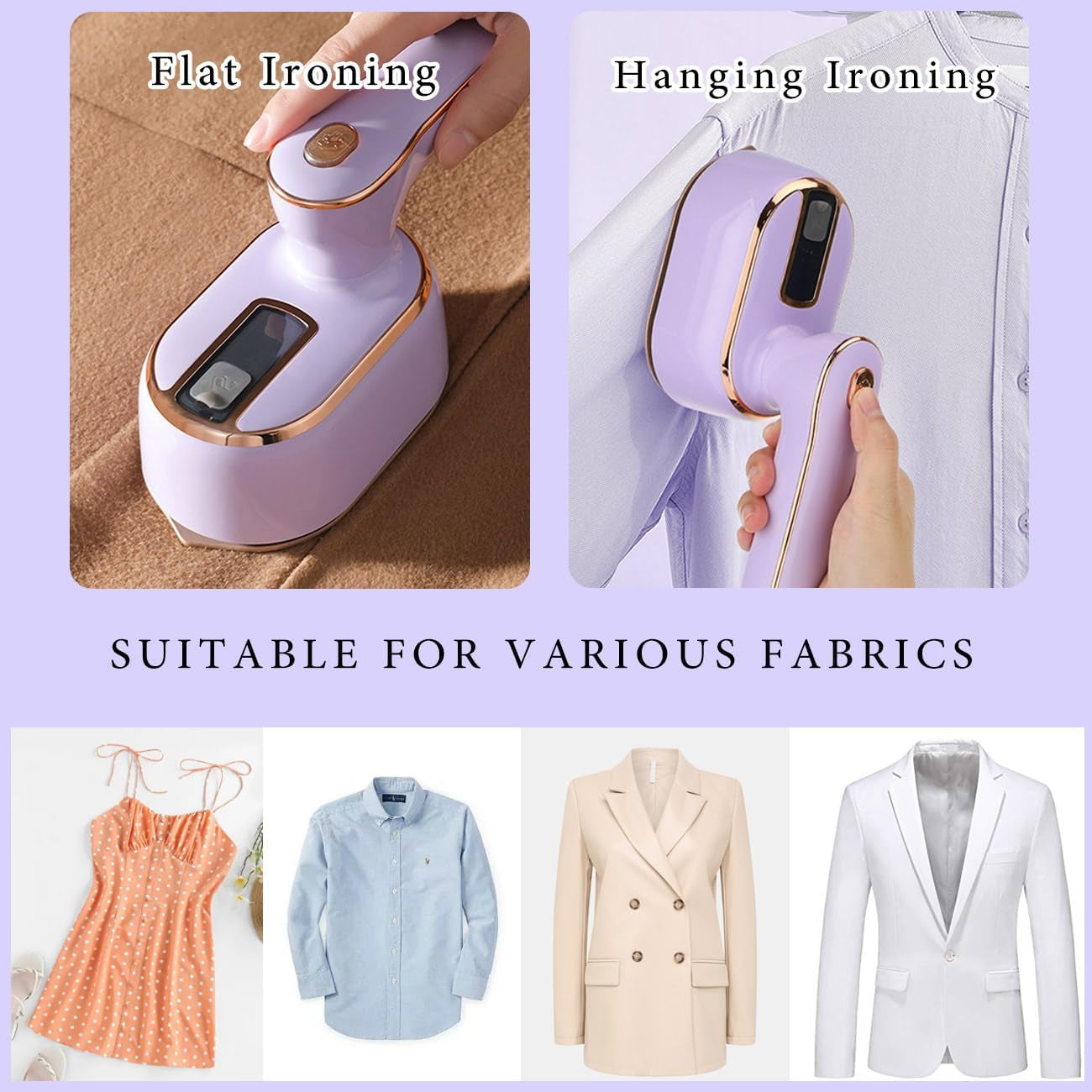 Travel Steamer Iron for Clothes Mini: Handheld Size Portable Fabric Clothing Steamers Small Hand Garment Electric Steam Ironing Machine for Dress Shirt Plancha a De Vapor Para Ropa Portatil