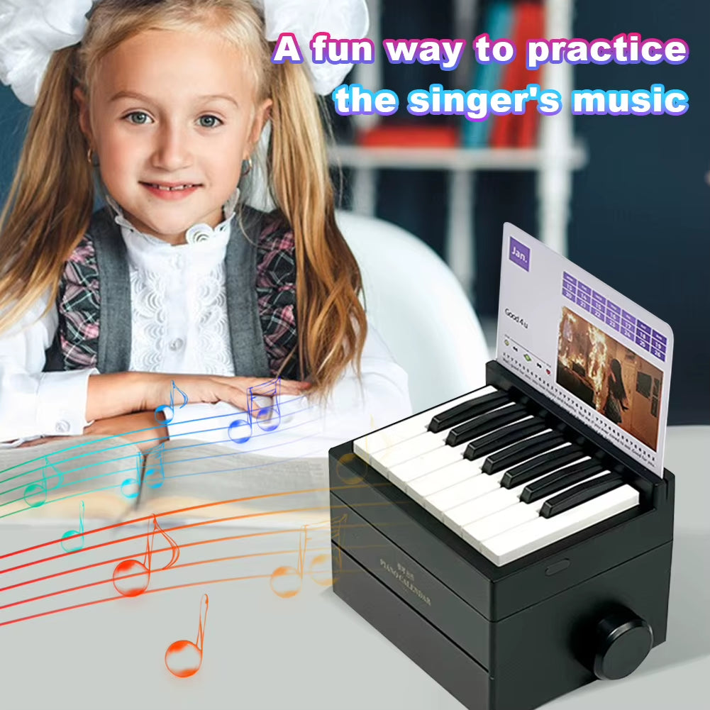 2025 Olivia Piano Calendar 15 Keys Mini Piano Calendar Desktop Peripheral Ornaments with 27 Music Calendar Cards 26 Songs Gifts