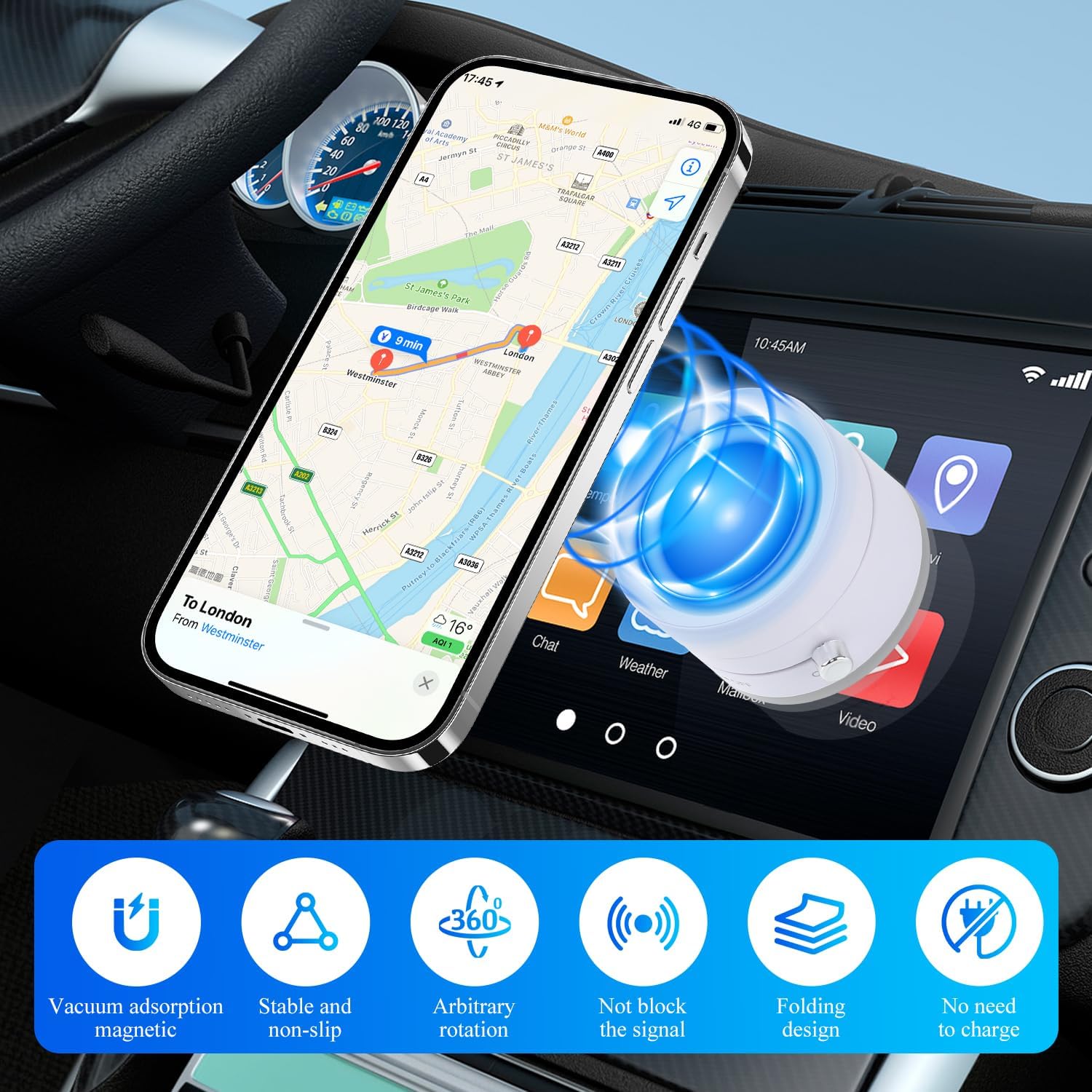 Vacuum Magnetic Suction Phone Holder