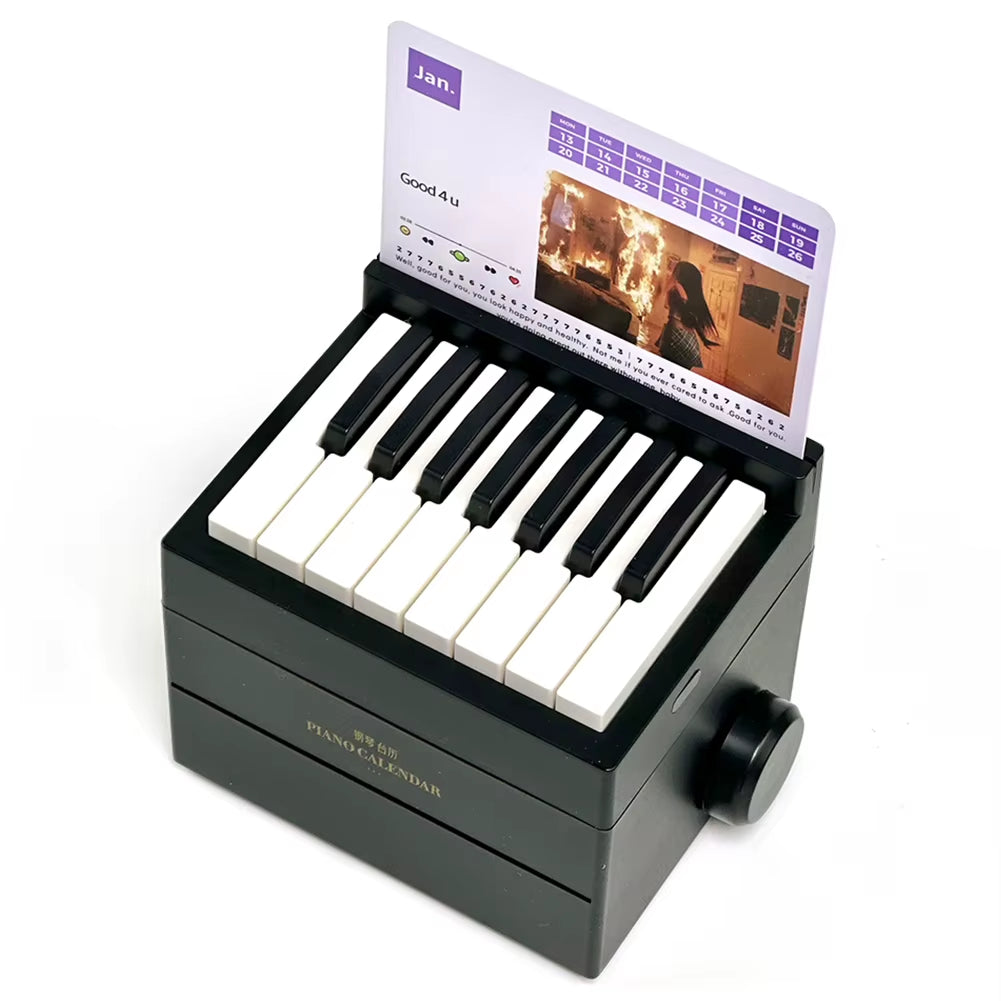 2025 Olivia Piano Calendar 15 Keys Mini Piano Calendar Desktop Peripheral Ornaments with 27 Music Calendar Cards 26 Songs Gifts