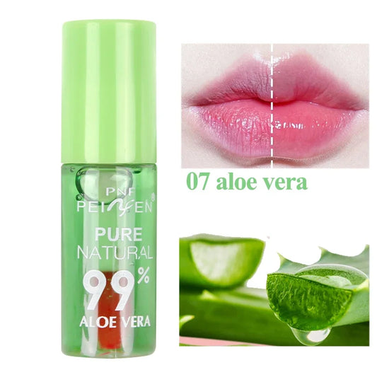 Color Changing Jelly Lip Oil Strawberry Cherry Fruity Lip Gloss Natural Lasting Moisturizing Reduce Lip Lines Plumping Lips Care