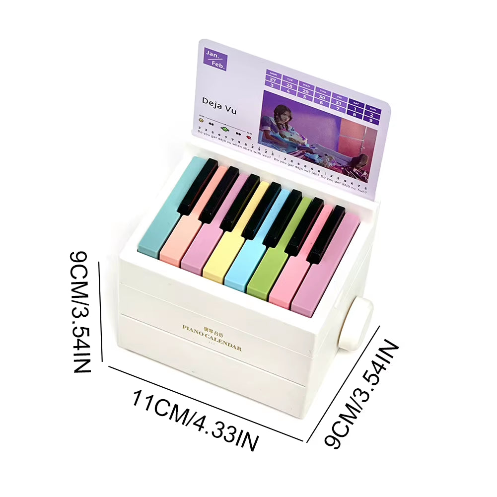2025 Olivia Piano Calendar 15 Keys Mini Piano Calendar Desktop Peripheral Ornaments with 27 Music Calendar Cards 26 Songs Gifts