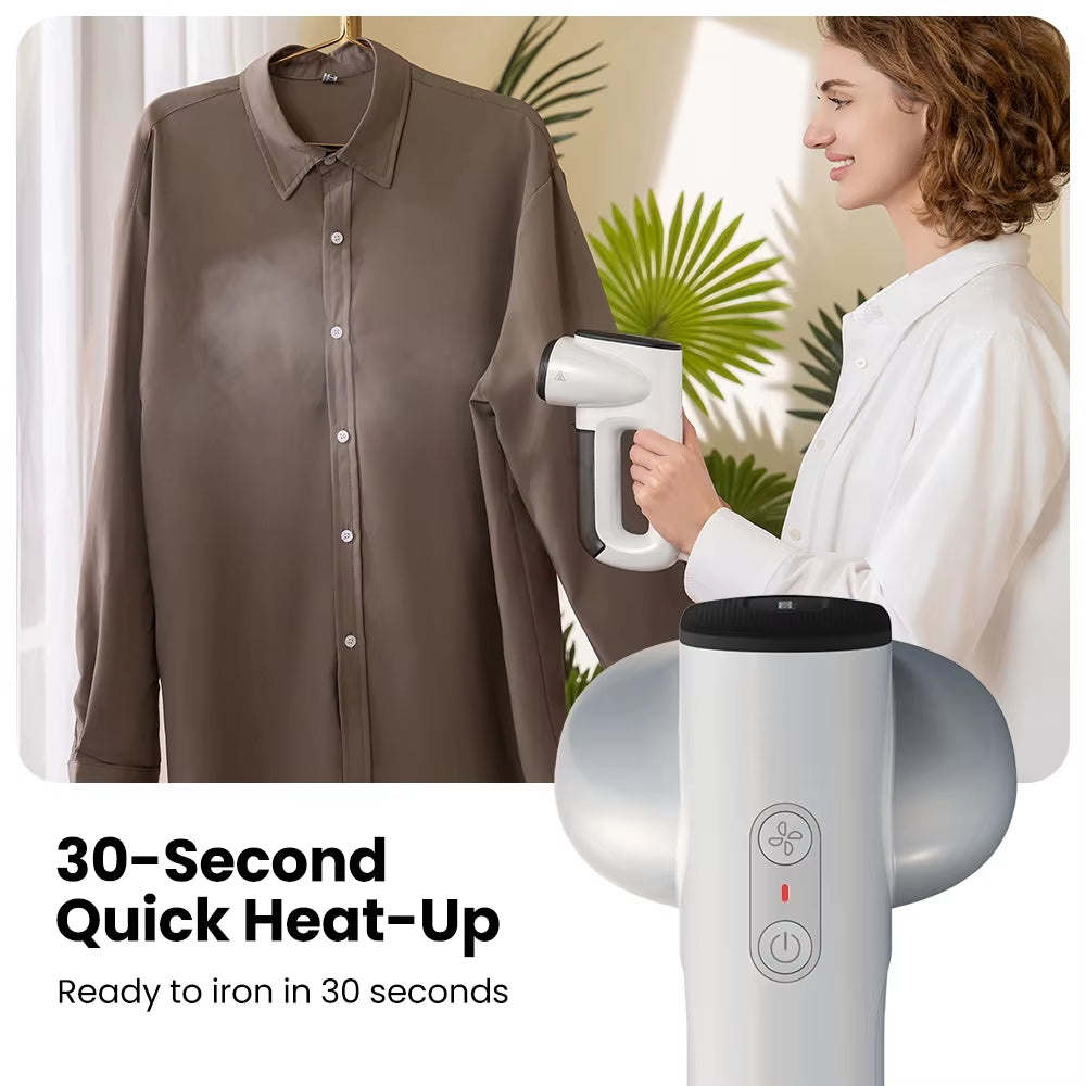 Portable Electric Clothes Steam Iron with Mite Removal & Self-Suction for Travel & Home