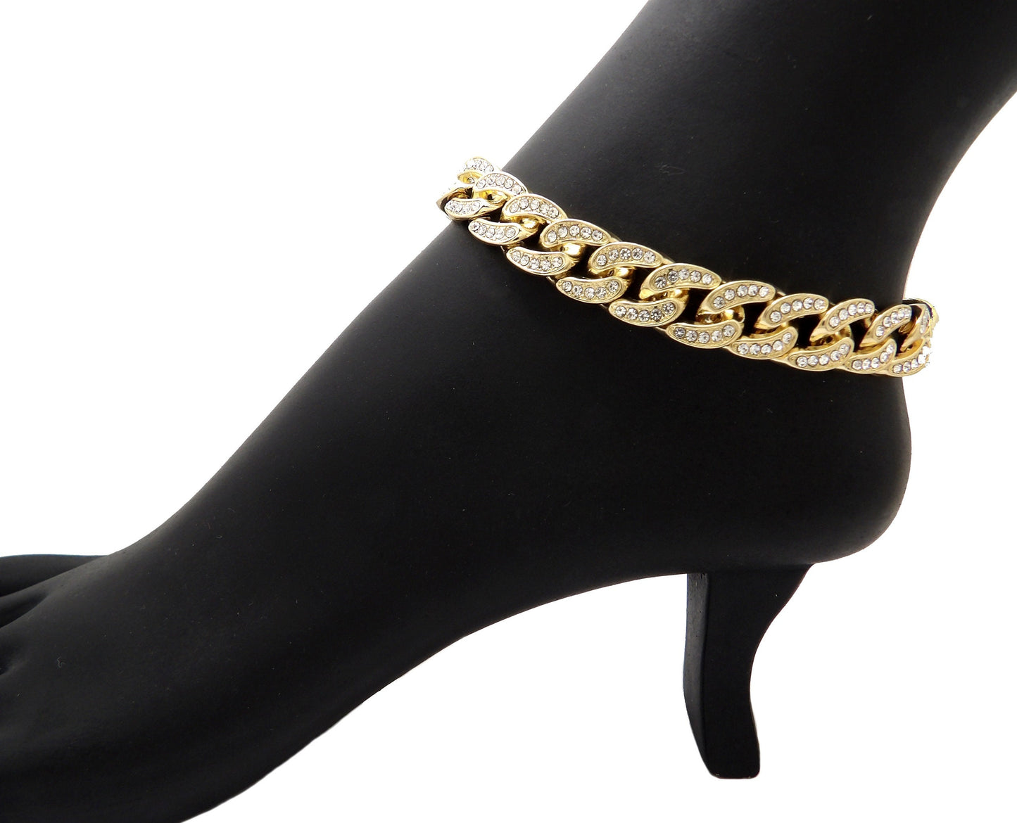  Two Tone Cuban Chain Anklet