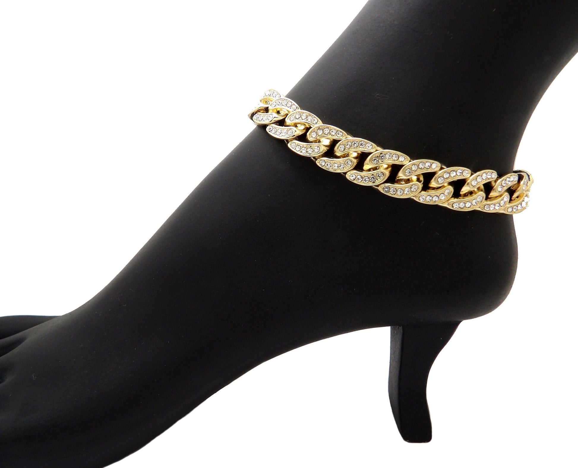  Two Tone Cuban Chain Anklet