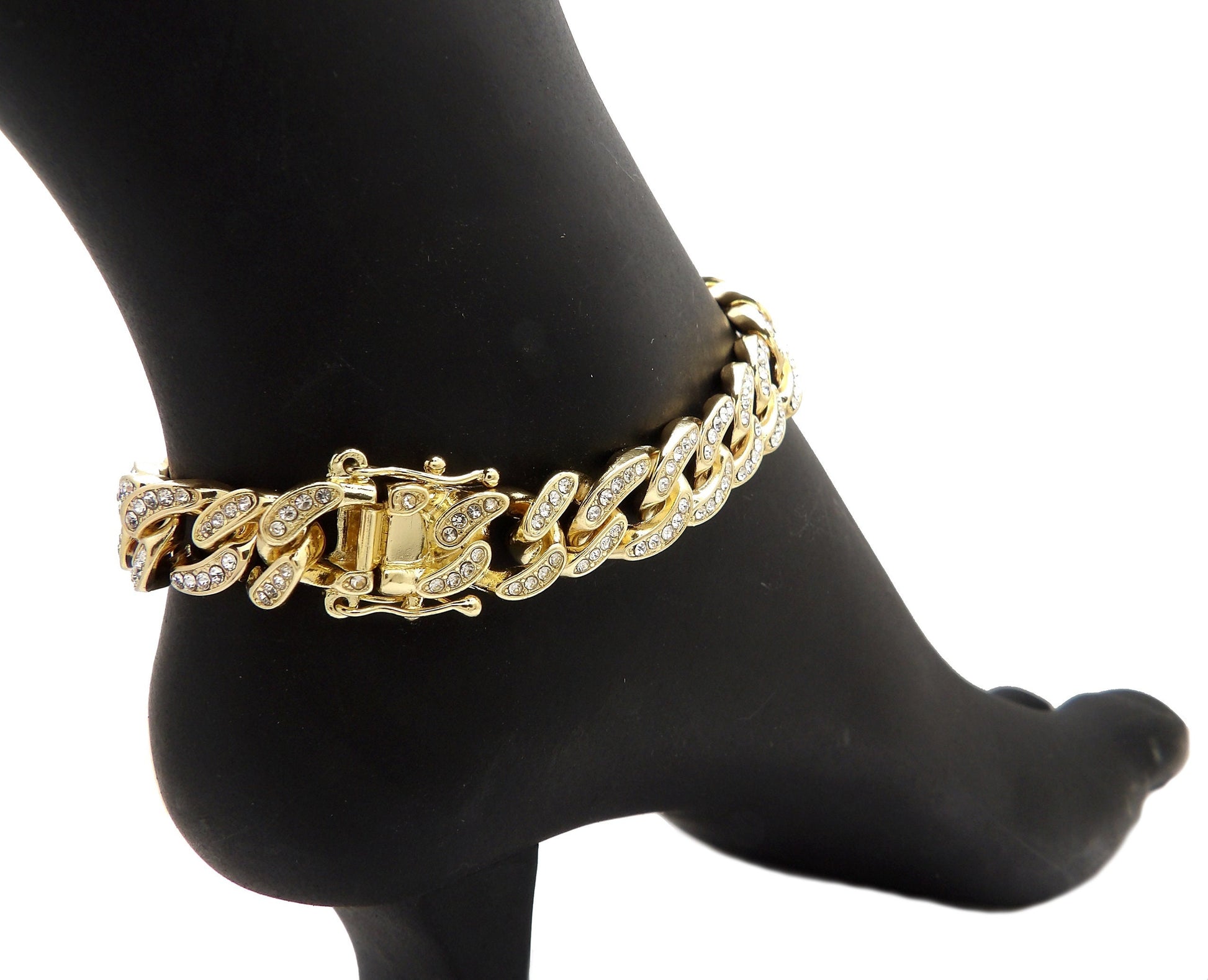  Two Tone Cuban Chain Anklet