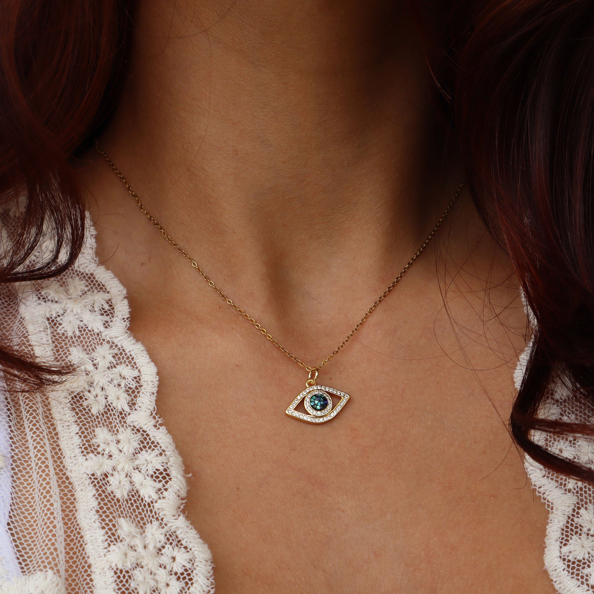 Sparkly Evil Eye Necklace